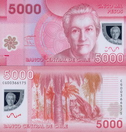 Чили Банкнота 5000 песо 2009-12 UNC