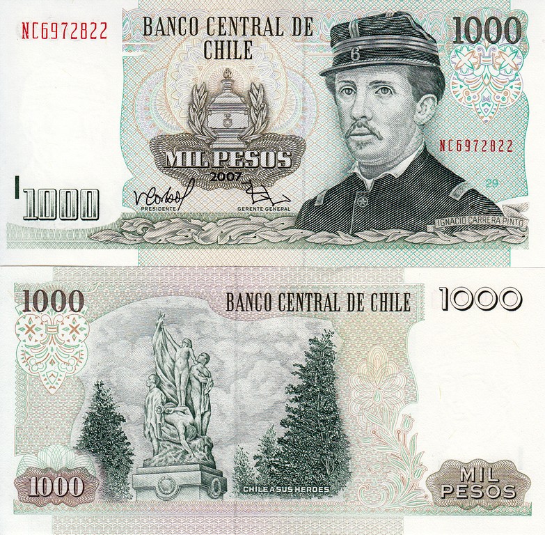 Чили Банкнота  1000 песо 2007 UNC