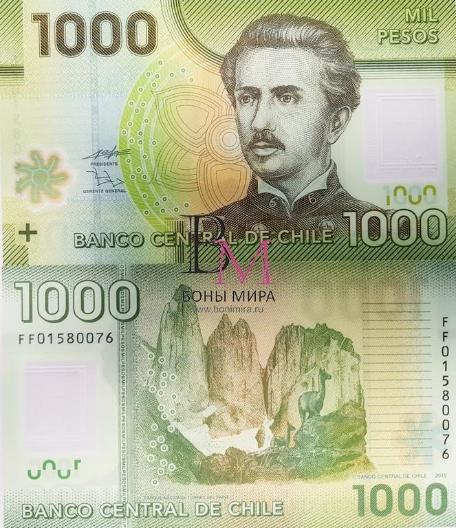 Чили Банкнота 1000 песо 2010 UNC