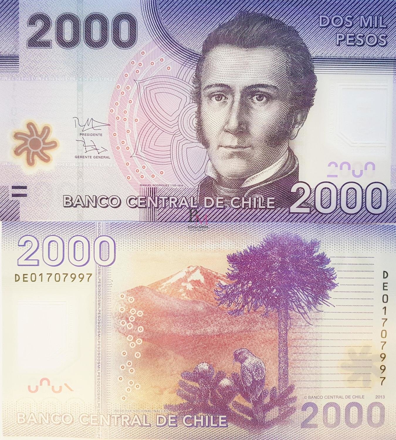Чили Банкнота 2000 песо 2013 UNC