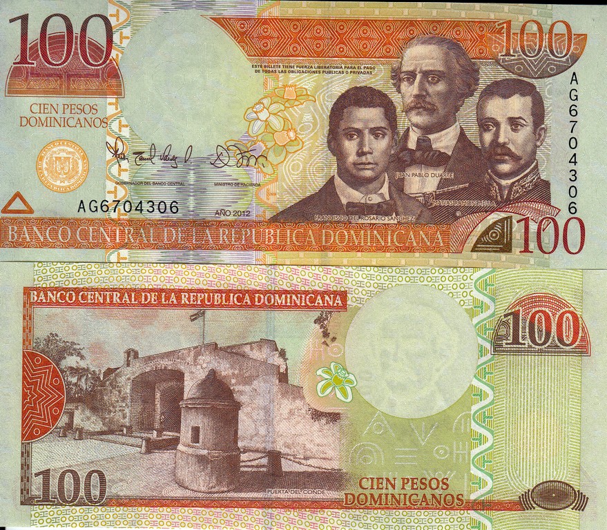 Доминикана Банкнота 100 песо 2012 UNC