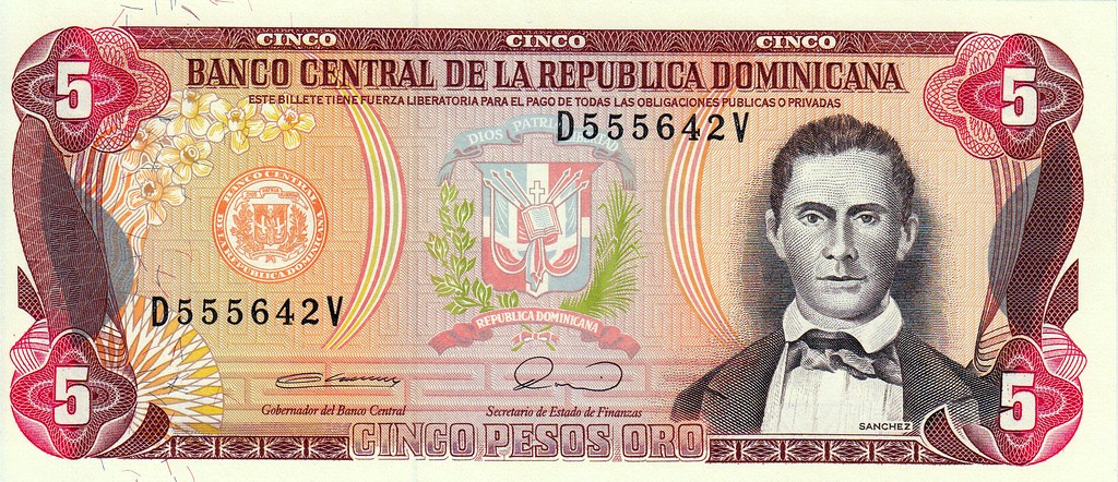 Доминикана Банкнота 5 песо 1990 UNC P131
