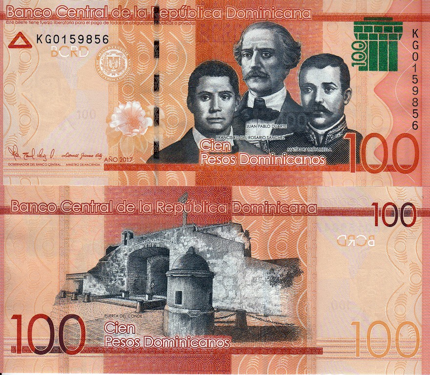 Доминикана Банкнота 100 песо 2017 UNC 