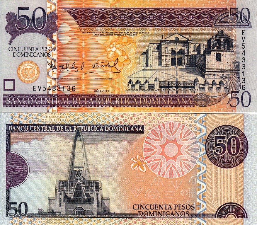 Доминикана Банкнота 50 песо 2011 UNC