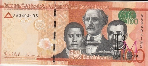 Доминикана Банкнота 100 песо 2014 UNC