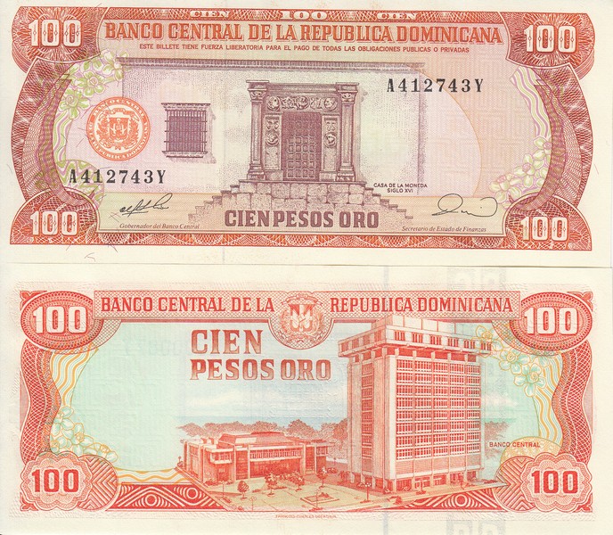 Доминикана Банкнота 10 песо 1990 UNC П-128в