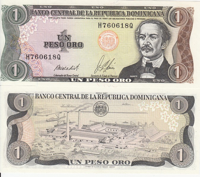 Доминикана Банкнота 1 песо 1987 UNC P126(2)
