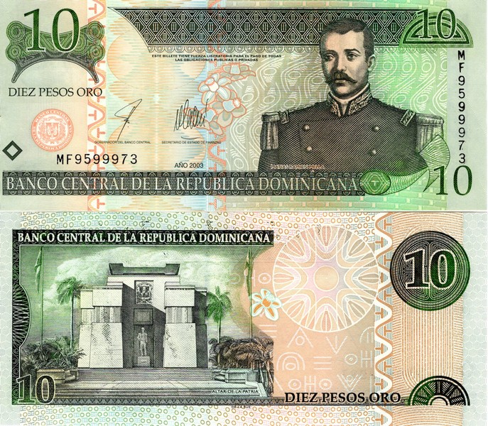 Доминикана Банкнота 10 песо 2003 UNC