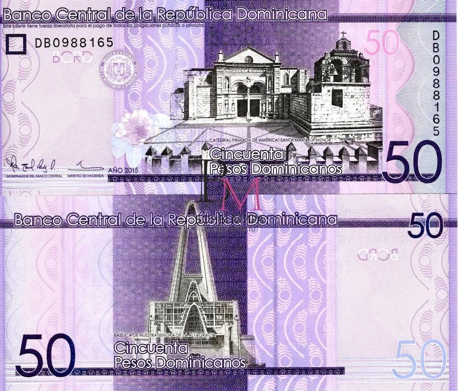 Доминикана Банкнота 50 песо 2015 UNC 