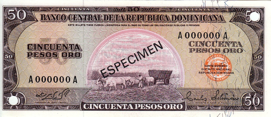 Доминикана Банкнота 50 песо оро 1975-76  UNC P112 