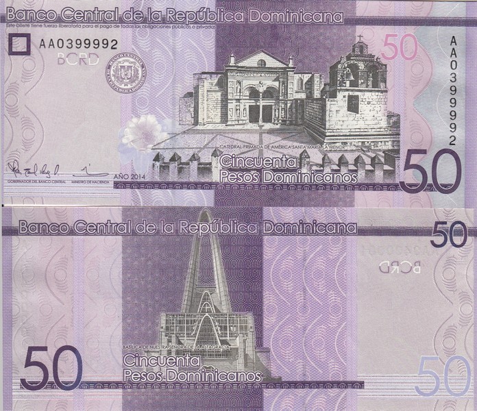 Доминикана Банкнота 50 песо 2014 UNC 