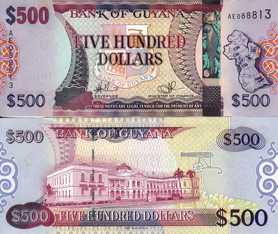 Гайана Банкнота 500 долларов 2011 UNC