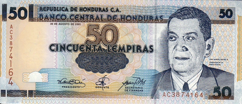 Гондурас Банкнота 50 лемпир 2001 UNC