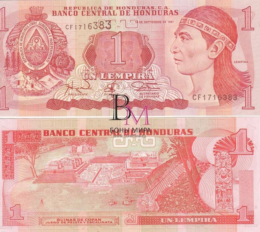 Гондурас Банкнота  1 лемпира 1997 UNC 