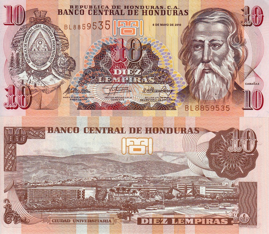 Гондурас Банкнота 10 лемпир 2010 UNC