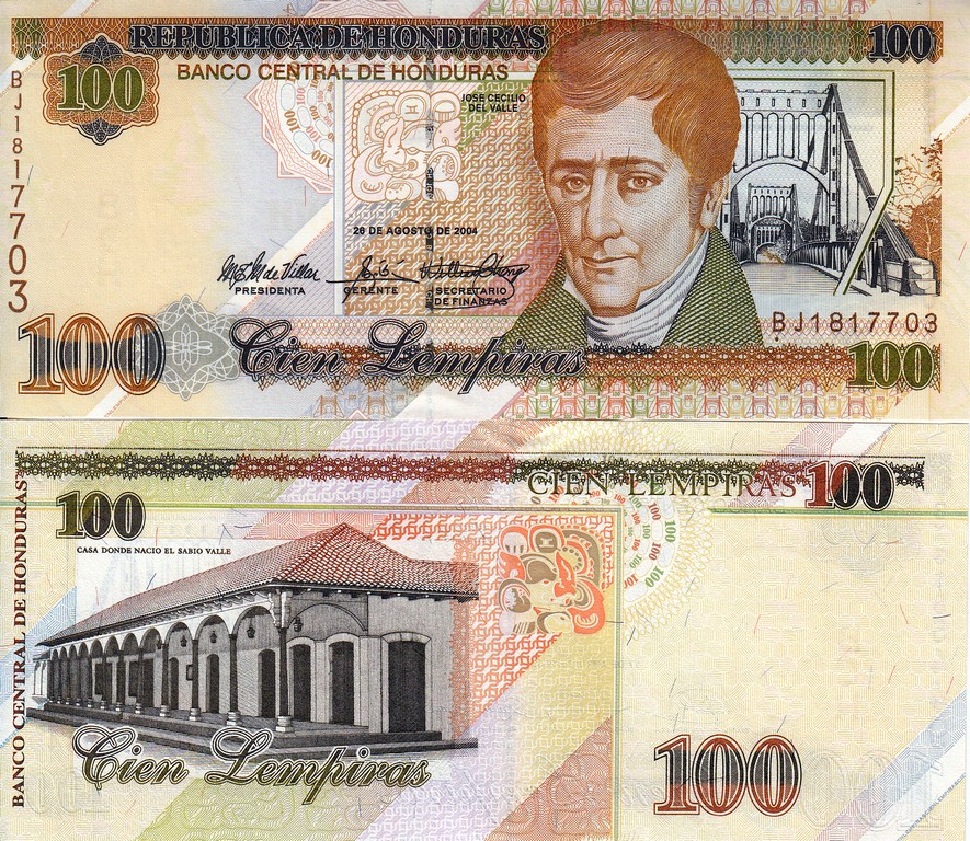 Гондурас Банкнота 100 лемпир 2004 UNC