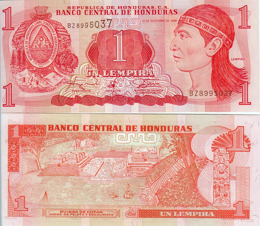 Гондурас Банкнота  1 лемпира 1996 UNC 