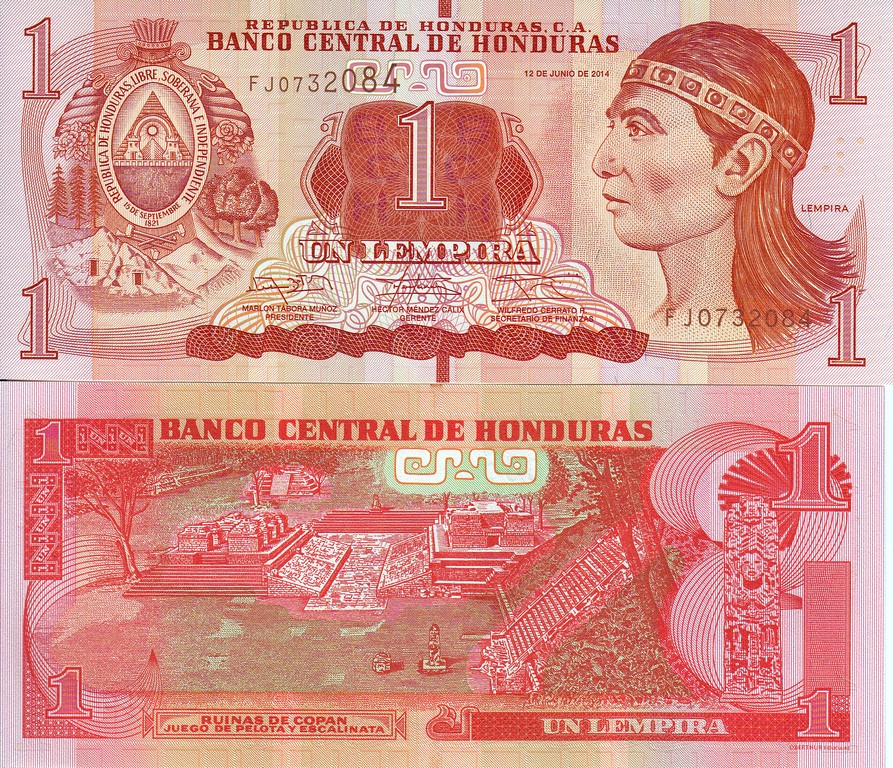 Гондурас Банкнота  1 лемпира 2014 UNC
