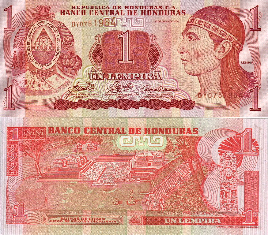 Гондурас Банкнота  1 лемпира 2006 UNC