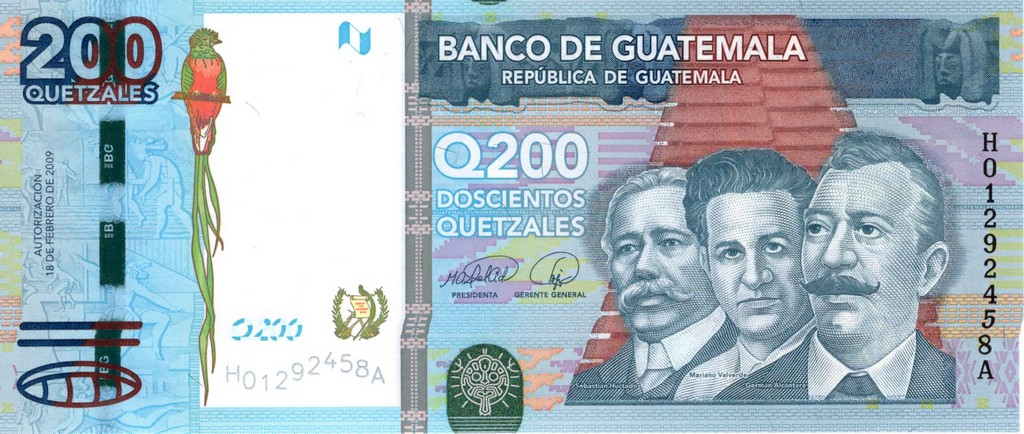 Гватемала Банкнота 200 кетсаль 2009 UNC