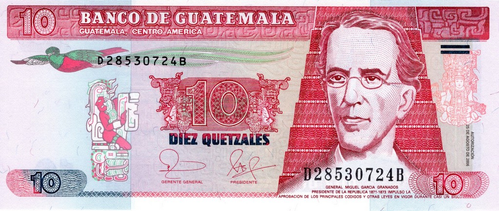 Гватемала Банкнота  10 кетсалей  2006 UNC 