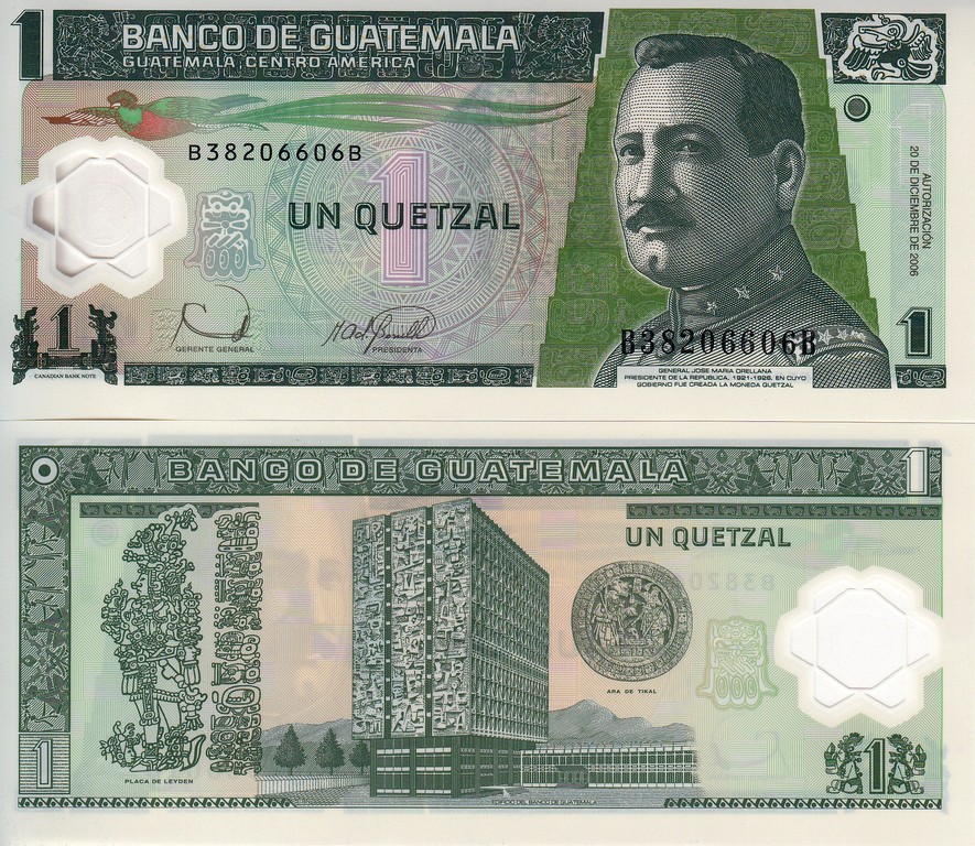 Гватемала Банкнота  1 кетсалей  2006 UNC