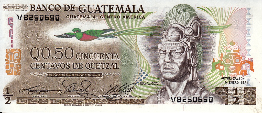 Гватемала Банкнота  1/2  кетсалей 1982 UNC 