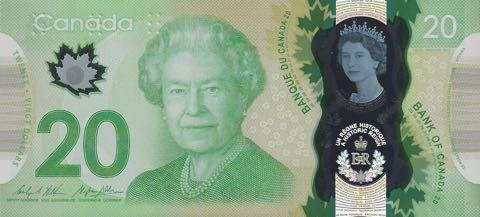 Канада Банкнота  20 долларов 2015  UNC