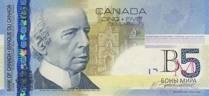 Канада Банкнота  5 долларов 2006  UNC