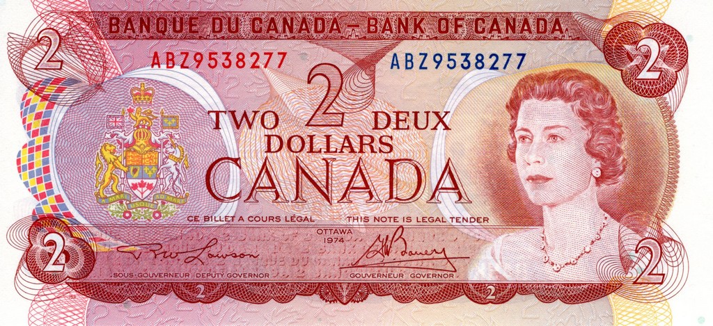 Канада Банкнота  2 доллара 1974  UNC 