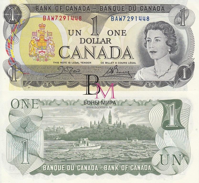 Канада Банкнота  1 доллар 1973 UNC P85C