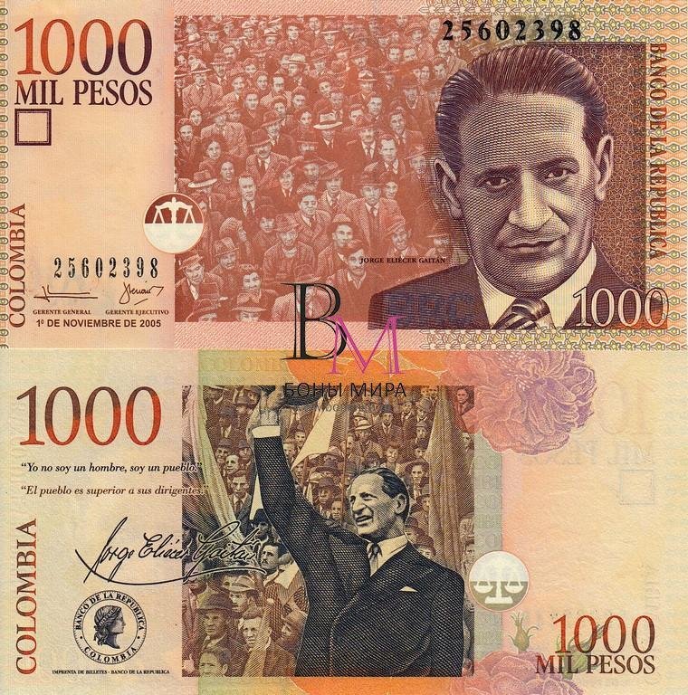 Колумбия Банкнота 1000 песо 2005 UNC