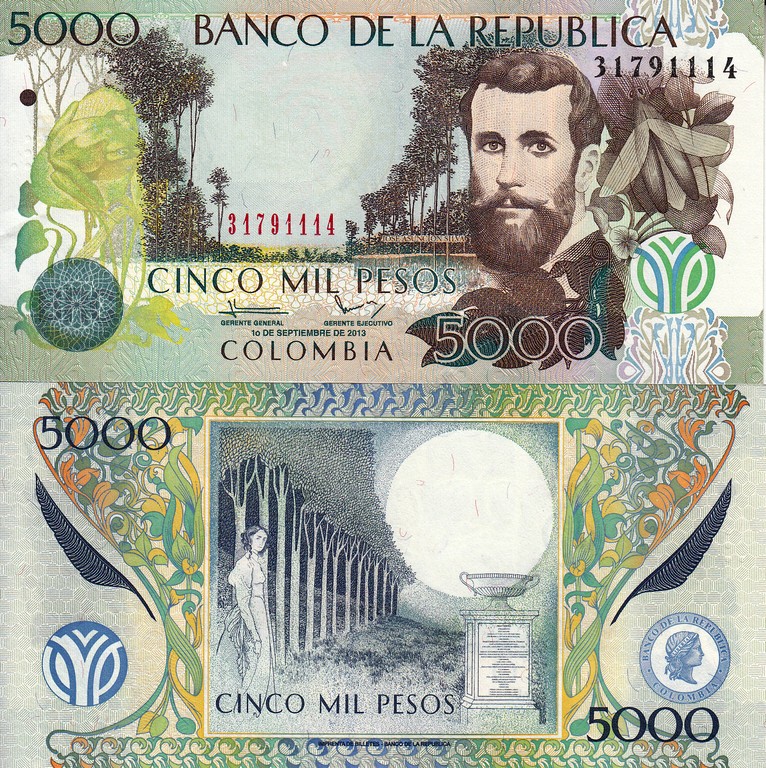 Колумбия Банкнота  5000 песо 2013 UNC