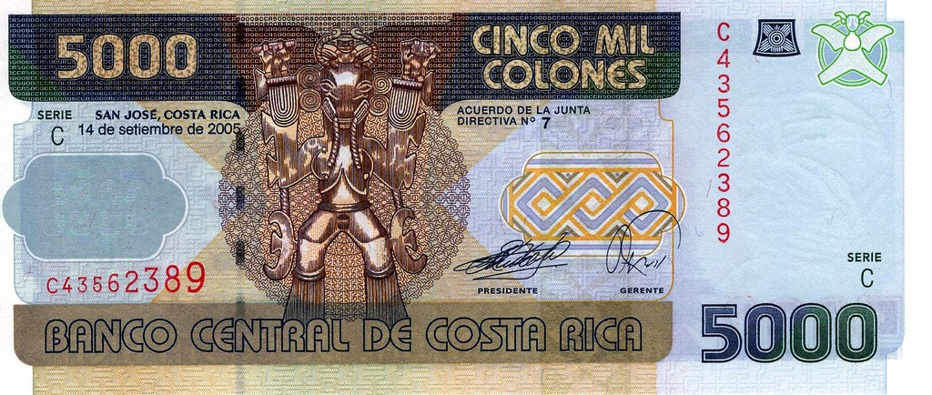 Коста Рика Банкнота 5000 колун 2005 UNC
