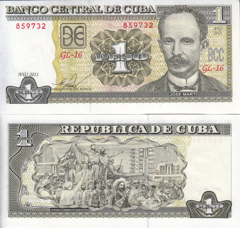 Куба Банкнота  1 песо 2011 UNC