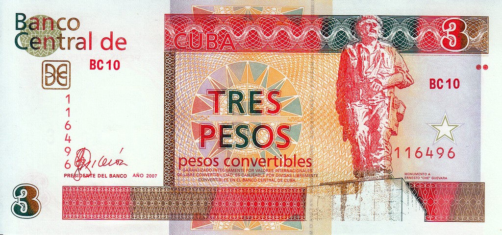 Куба Банкнота 3 конвертируемых  песо 2007 UNC
