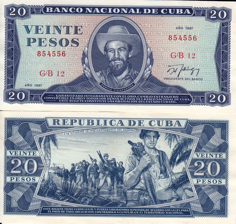 Куба Банкнота 20 песо 1987 UNC/aUNC 