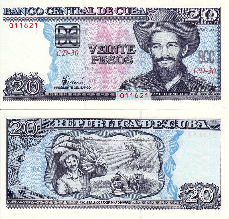 Куба Банкнота 20 песо 2002 UNC 