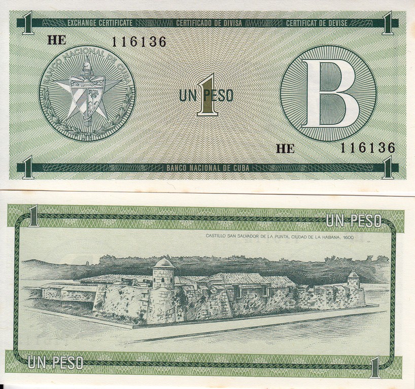 Куба Банкнота  1 песо 1985 UNC FX6