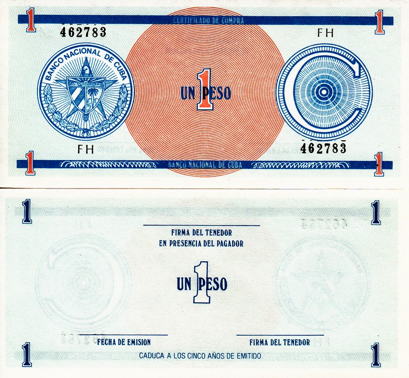 Куба Банкнота  1 песо 1985 UNC FX11