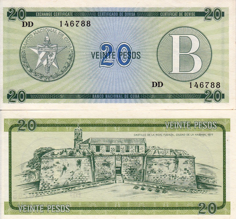 Куба Банкнота 20 песо 1985 UNC FX9