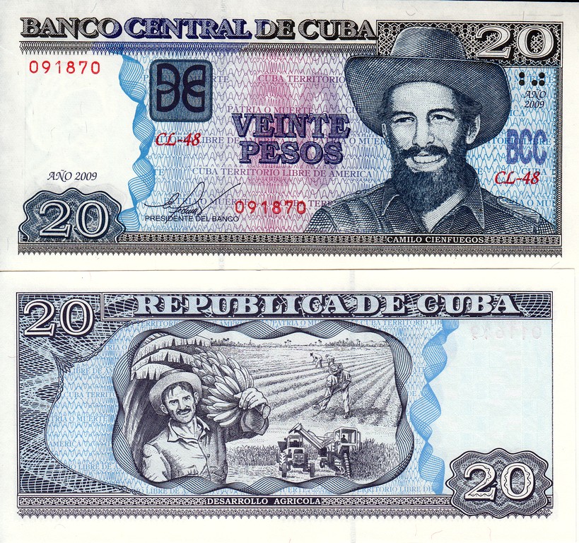 Куба Банкнота 20 песо 2009 UNC 