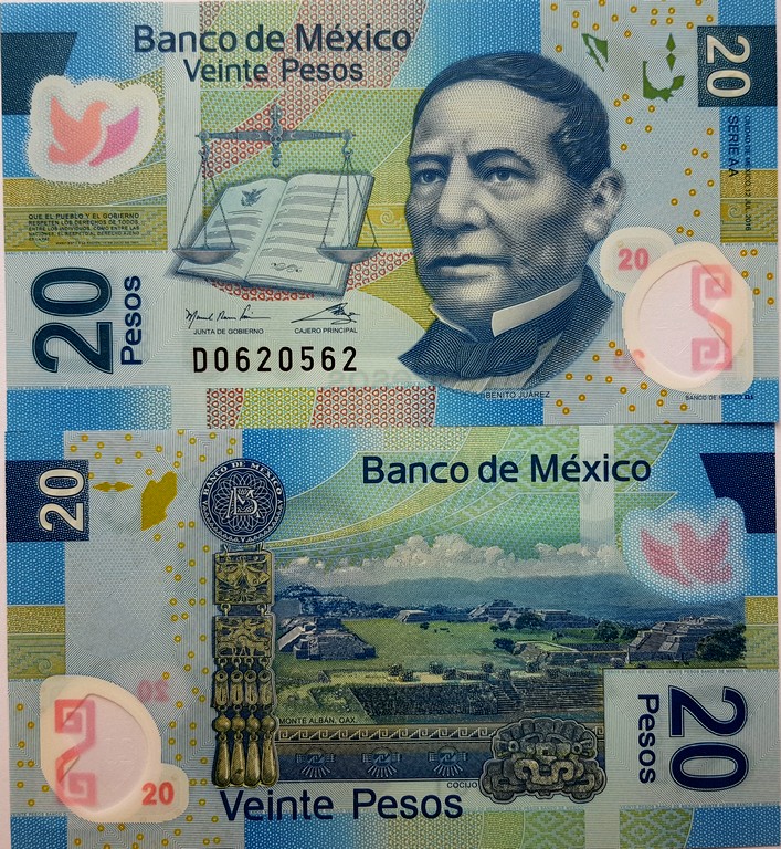 Мексика Банкнота 20 песо 2016 UNC
