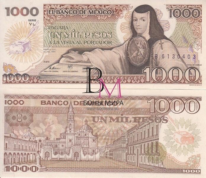 Мексика Банкнота 1000 песо 1985 UNC Подпись VL