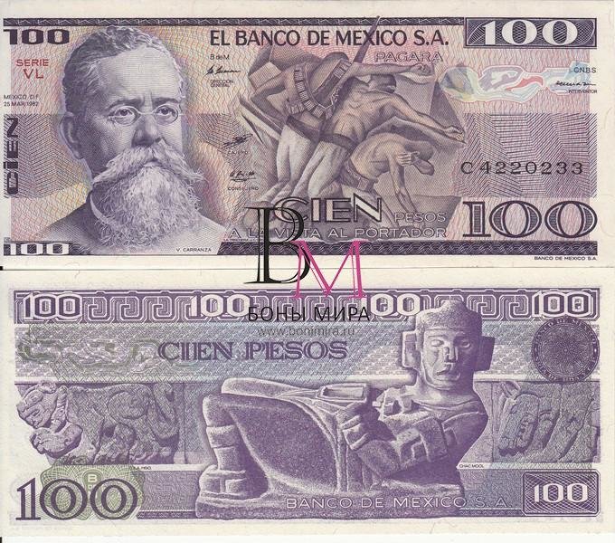 Мексика Банкнота 100 песо 1982 P74C VL