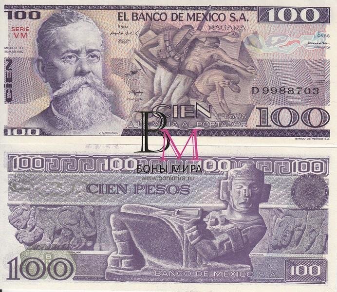 Мексика Банкнота 100 песо 1982 P74C VM