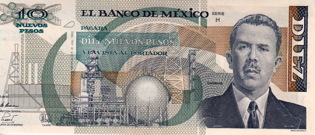 Мексика Банкнота 10 песо 1992 UNC P95