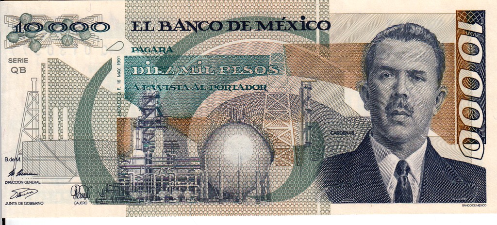 Мексика Банкнота 10000 песо 1991 UNC P90