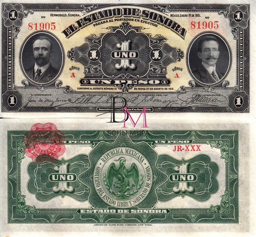 Мексика Банкнота 1 песо 1913 UNC P71