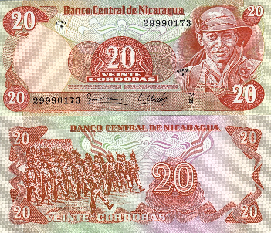 Никарагуа Банкнота 20 кордоба 1979 UNC